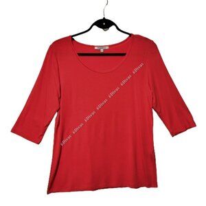 VIOLET ruby comfortable thin light red mid sleeve blouse top sizes M L XL